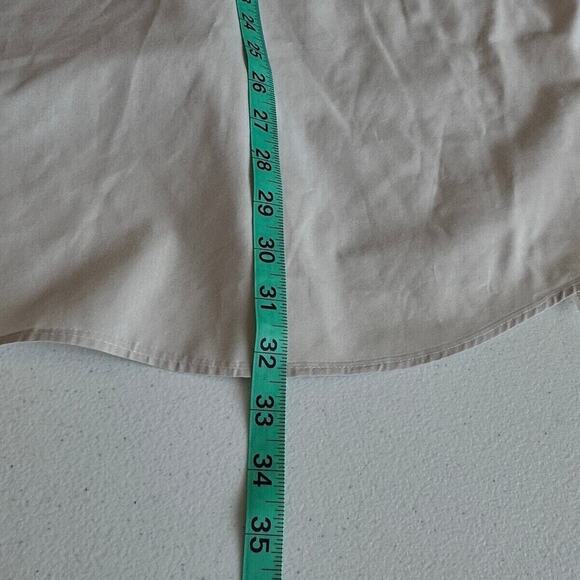 Editions By Van Heusen Short Sleeve Button Down Shirt Sz 17.5 Tan Neutral Safari - Picture 10 of 10